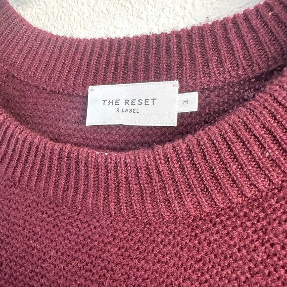 The Reset R Label Funnel Neck Wool Cashmere Sweater Baked Cherry M Minimalist - Picture 2 of 6